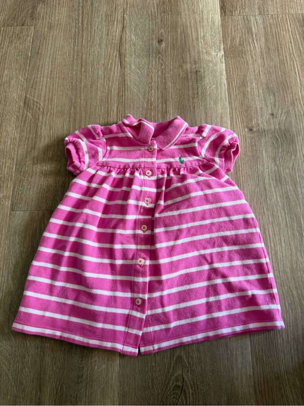 Ralph Lauren Pink and White Striped Polo Dress